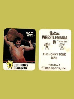 5/$20 WWF x Hostess Potato Chips Honky Tonk Man 1988 WrestleMania IV Sticker